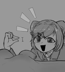 1boy 1girls analizer2345 doki_doki_literature_club erectile_dysfunction female flaccid flaccid_penis grower_not_a_shower male monochrome natsuki_(doki_doki_literature_club) penis small_penis small_penis_humiliation uncensored