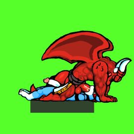 animated bates_(oh_so_hero!) big_dom_small_sub big_penis cum cum_in_mouth furry gay joe_(oh_so_hero!) male oh_so_hero! oral oral_penetration oral_sex penis yaoi