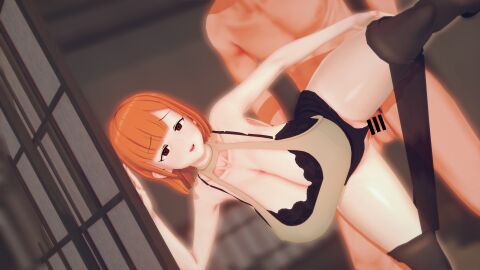 1boy 1girls 3d 3d_(artwork) alternate_version_available asian asian_female asian_male breasts censor_bar censored censored_penis couple dad_(japanese_mcdonald's_commercial) denjikiroshi female huge_breasts husband_and_wife japanese_female japanese_male male mcdonald's mom_(japanese_mcdonald's_commercial) penis yoru_mac