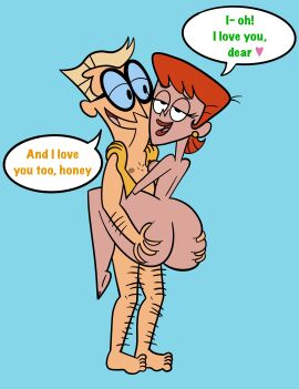 1boy 1girls about_to_cum ass ass_grab big_ass big_breasts blonde_hair breasts canon_couple carrying carrying_partner cartoon_network dexter's_dad dexter's_laboratory dexter's_mom different_ass_sizes dualityiris earring female ginger ginger_hair glasses gloves grabbing_ass husband_and_wife i_love_you large_ass large_breasts male red_hair sexually_dimorphic_butts short_hair stand_and_carry_position standing_sex straight thick_thighs wholesome wholesome_sex wide_hips