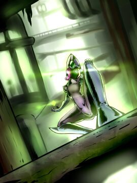 1girls 2010s 2017 4kids_entertainment bodysuit breasts bridge cameltoe charmix clothing control_room diagonal_angle dutch_angle fairy female female_focus female_only green_eyes green_gem green_gemstone green_light green_theme hair headdress headwear helmet hi_res humanoid jpeg looking_at_viewer low-angle_view magenta_hair magic magic_user magical_girl navel_line nickelodeon nipple_bulge pose purple_bodysuit purple_clothing purple_hair purple_helmet pussy rainbow_(animation_studio) solo squatting standing tecna_(winx_club) tight_clothing toxic_waste tube window winx_club zapor zapor666