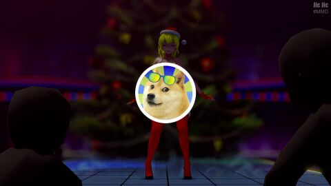 1girls animated ass ass_focus blonde_female blonde_hair christmas christmas_headwear christmas_tree half-dressed half_naked half_naked_female jic_jic long_hair long_hair_female music ponytail public purple_eyes rwby sound tagme video yang_xiao_long