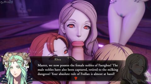 1boy 3d 4girls :>= alternate_eye_color annette_fantine_dominic ass balls balls_sucking bangs bare_shoulders bare_thighs big_ass blonde_hair blunt_bangs blurry_background brown_hair collaborative_fellatio collarbone completely_nude cooperative_fellatio corruption depth_of_field dochaunt24 english_text fellatio female female_focus female_pubic_hair femdom femsub fire_emblem fire_emblem:_three_houses fire_emblem_warriors:_three_hopes from_above gangbang green_nails group_sex hands_on_hips hands_on_own_hips harem indoors ingrid_brandl_galatea licking_penis long_hair looking_at_viewer looking_up male male_pov maledom marathon_sex medium_hair mercedes_von_martritz mind_control multiple_females multiple_girls multiple_subs multiple_subs_one_dom nail_polish nintendo noblewoman nude nude_female oral orange_hair penis penis_lick pov pubic_hair pussy red_eyes reverse_gangbang rhea_(fire_emblem) royalty sex shoulders slave standing sub_dominating_sub sucking_balls sucking_testicles teamwork testicles text text_box thighs tongue tongue_out trio_focus uncensored voyeur watching yellow_hair