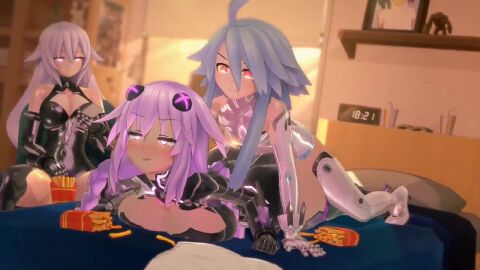 1futa 2girls 3d 3d_animation angry anna_anon ass being_watched big_ass big_breasts black_heart blanc blue_hair blush bodysuit breasts clothed_sex crossed_arms cum_inside ejaculation feathermaple futa_on_female koikatsu light_skin mcdonalds_mom_animation neptune_(neptunia) neptunia_(series) noire pleasure_face purple_eyes purple_hair purple_heart_(neptunia) red_eyes sex sex_from_behind small_breasts sound tagme taihou1944 video white_hair white_heart_(neptunia)