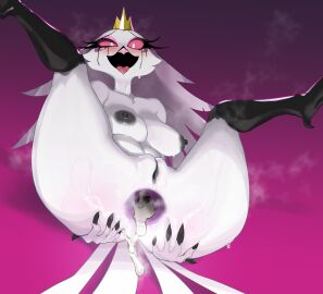 after_sex anthro anus ass avian big_anus big_breasts bird black_nipples bodily_fluids breasts crown cum cum_in_ass cum_inside demon feather_hair feathers female gaping gaping_anus genital_fluids genitals headgear helluva_boss hi_res leaking_cum looking_at_viewer makeup mascara mature_female mdthetest nipples nude nude_female owl owl_demon pink_eyes plump_labia pseudo_hair purple_anus pussy running_makeup running_mascara solo stella_(helluva_boss) tail tail_feathers tears tears_of_pleasure tiara white_body white_feathers