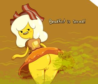 1girls adventure_time anus anus_peek ass big_ass big_butt bottomless breakfast_princess cartoon_network fart fart_cloud fart_fetish farting fat_ass fat_butt female female_only huge_ass huge_butt pussy solo sorollos text thick_ass thick_butt warner_brothers white_hair yellow_skin