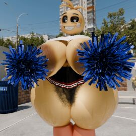 1:1 3d adri164 animatronic areola avian big_areola big_breasts big_nipples big_pubes bird body_hair breasts brown_areola cellulite cheerleader cheerleader_outfit chicken day digital_media_(artwork) excessive_pussy_hair female five_nights_at_freddy's five_nights_at_freddy's_2 galliform gallus_(genus) genitals hairy hairy_pussy hi_res huge_thighs looking_at_viewer machine nipples outside phasianid pubes pubic_hair pussy robot scottgames small_skirt smile solo thick_thighs toy_chica_(fnaf) wide_hips yellow_body