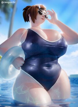 1girls 3d asian asian_female big_breasts blender breasts busty chest cleavage clothed curvy female female_only glasses large_breasts mei_(overwatch) nipple_bulge one_piece_swimsuit overwatch overwatch_2 pool rawgum self_upload solo solo_female sunglasses swimsuit thick_thighs thighs water wet wet_body wet_skin