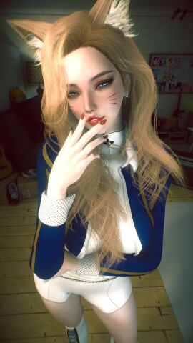 1girls 3d 4k ahri ahri_(league_of_legends) animal_ears apartment aqua_eyes areola areolae bed bedroom big_breasts blonde_hair blue_eyes breasts chromatic_aberration crashbanditkut ear_piercing eyelashes eyeshadow female female_focus fox fox_ears fox_girl hair hi_res high_resolution highres league_of_legends light-skinned_female light_skin lips lipstick long_eyelashes long_hair long_nails looking_at_viewer makeup mature mature_female nail_polish nails piercing riot_games school_uniform schoolgirl solo spade_tattoo stockings video_game_character video_games virt-a-mate virtamate