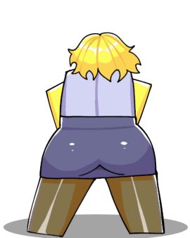 anal anal_masturbation anal_object_expulsion anal_object_insertion animated ass back_view blonde_hair dildo dildo_in_ass dildo_penetration dildo_under_clothing fart farting huge_dildo imminent_scat pantyhose poop pooping pushing_out_dildo roblox scat solo