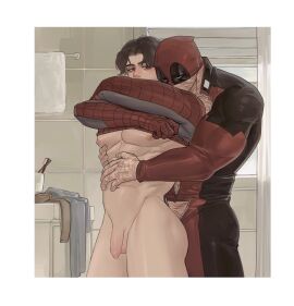 deadpool gay lkikai male male/male male_only marvel marvel_comics peter_parker spider-man spider-man_(series) wade_wilson
