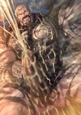 bara big_penis bodybuilder censored censored_penis energy_camdy erection facial_hair flexing flexing_bicep gay male male_only muscular muscular_male penis pompey solo solo_male yaoi zenless_zone_zero