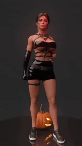 3d busty doppelganger_(tomb_raider) female female_focus female_only full_body halloween halloween_costume hourglass_figure lara_croft tagme tomb_raider tomb_raider_(survivor) video wide_hips wildeerstudio