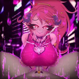 2024 absurd_res accessory big_breasts bodily_fluids breast_play breasts city city_background cityscape cleavage_cutout clothing cum cum_between_breasts cutout demon dominant dominant_female drain draining duo ear_piercing ear_ring energy_drain excessive_cum excessive_genital_fluids eyelash_fetish eyelashes fangs female first_person_view genital_fluids glowing glowing_eyes hair hair_accessory happy happy_sex heart_eyes heart_symbol hi_res horn human humanoid humanoid_pointy_ears interspecies jennifer_(monster_girl_dreams) long_eyelashes long_hair looking_at_viewer love magic male male/female mammal monster_girl_dreams night orgasm orgasm_from_titfuck outside outside_sex paizuri piercing ponytail pupils red_eyes red_hair ring_piercing sex slit_pupils smile solo_focus succubus teeth thick_eyelashes titfuck titjob vrabo