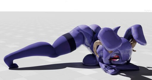 3d anthro arched_back ass_up bonfie cryptiacurves face_down_ass_up fazclaire's_nightclub five_nights_at_freddy's fredina's_nightclub frustrated furry ikytaru jack-o_pose jackochallenge looking_at_viewer naked shiny shiny_skin solo thighhighs voluptuous