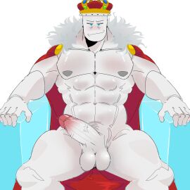 1boy 2d 2d_(artwork) 2d_artwork balls big_penis block_tales blue_eyes cape crown cruel_king_(block_tales) ermus_whattus_yulius iltdk king male male_focus male_only muscles muscular muscular_male nude penis roblox roblox_game robloxian solo solo_focus tagme unclegreennsfw white_skin