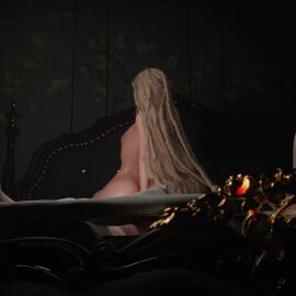 2boys animated blonde_hair elden_ring feminine_male lolpantsu miquella nude otoko_no_ko riding riding_penis tagme testicles testicles_clench trap video