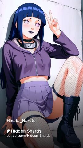 ai_generated goth goth_girl hyuuga_hinata money patreon patreon_hidden_shards