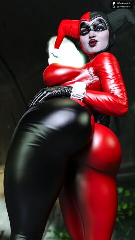 1girls 3d ass batman:_arkham_knight batman_(series) big_ass darkmen3110 dc dc_comics female full_color fully_clothed harley_quinn harley_quinn_(classic) harley_quinn_(injustice) injustice_2 latex no_penetration skin_tight solo solo_female