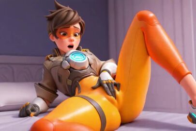 ai_generated cameltoe fingering fingering_pussy fingering_self fingering_through_clothes lena_oxton lying_on_bed masturbating masturbation masturbation_through_clothing moaning moaning_in_pleasure overwatch spread_legs tagme tracer tracer_(overwatch_2_suit) video