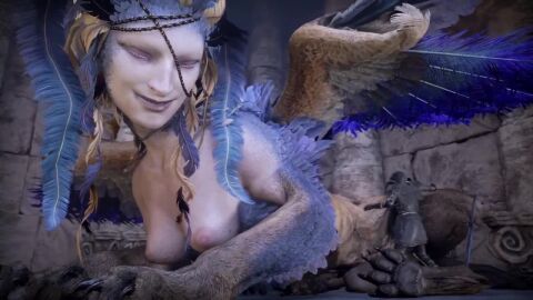 3d_(artwork) 3d_animation animated armor big_breasts black_sclera blue_body blue_feathers breasts capcom claws clothed clothing dialogue digital_media_(artwork) dragon's_dogma duo extreme_size_difference fantasy feathered_wings feathers felid female genitals human interspecies lips male male/female mammal melee_weapon moan monster mythological_creature mythological_sphinx mythology oral oral_penetration pale_skin pawpads paws penetration ruins sex size_difference smile sound sphinx_(dragon's_dogma) sword tagme teeth teratophilia vaginal_penetration video voice_acted weapon widescreen wings yellow_eyes yellowbea