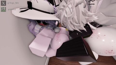 anal bell big_ass big_balls bisexual black_shirt blocky_body blue_penis blue_socks blush femboy gay glasses james_(yopimz) piercing purple_body purple_skin roblox robloxian straight tagme thick_thighs video white_body white_fur white_hair white_tail yopimz