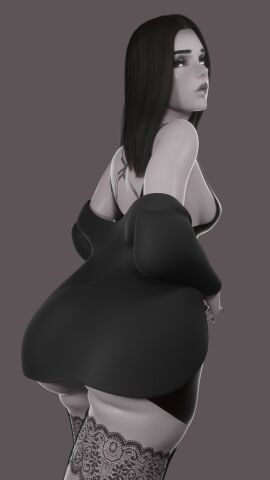 1girls 3d 3d_model 3d_render back_tattoo black_dress black_eyeshadow black_fingernails black_hair black_nail_polish black_nails blizzard_entertainment bracelet bracelets breasts dress female female_focus female_only grey_background grey_body grey_lips grey_lipstick grey_skin grey_skinned_female jacket jacket_off_shoulders jacket_open long_fingernails long_hair long_nails looking_back medium_hair mslewd necklace overwatch silver_bracelet silver_necklace small_boobs small_breasts solo solo_female solo_focus spider_tattoo stockings stockings_thigh_highs tattoo thigh_highs thighhighs thighs widowmaker