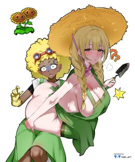 1girls 2girls ass breasts female flora_fauna huge_breasts human humanized nisp_art plant plant_girl plant_humanoid plantie plants_vs._zombies plants_vs_zombies popcap_games pussy sitting sitting_on_person sun_(pvz) sunflower_(pvz) twin_sunflower_(pvz)