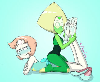 feet female foot_fetish mrchasecomix pearl_(steven_universe) peridot_(steven_universe) soles steven_universe yuri