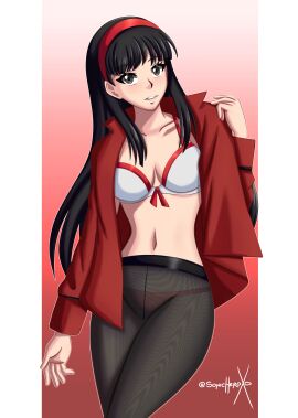 1girls amagi_yukiko black_hair female headband light-skinned_female light_skin persona persona_4 sonicheroxd tagme