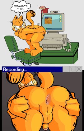 absurd_res anthro anthro_only anthrofied anus ass computer electronics empskit exhibitionism flaccid flashing garfield_(series) garfield_the_cat genitals hi_res male male_only mooning non-human non-human_only paramount_pictures paws inc. penis perineum spread_ass spread_butt spreading text toony