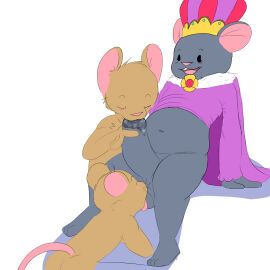 anthro balls balls_lick balls_suck blush buckteeth crown foreskin foreskin_play genitals group group_sex handjob headgear hi_res king licking male male/male mammal mouse murid murine navel nude open_mouth oral oral_penetration penetration penile penis rodent royalty sex slightly_chubby sucking teeth threesome tongue tongue_out trio twerpishimp uncircumcised