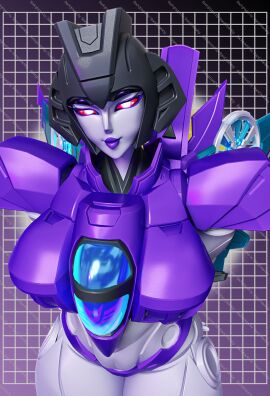 3d 3d_(artwork) 3d_render female grey_body purple_body purple_lipstick robot robot_girl slipstream soundpunk501 thick_thighs transformers