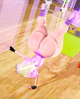 3d alternate_ass_size ass ass_bigger_than_head big_ass bottom_heavy cephalopod_humanoid female female_focus female_only gym gym_clothes handstand huge_ass humanoid humanoid_female humanoid_only inkling inkling_girl light-skinned_female light_skin nintendo one_arm_handstand pearl_(splatoon) prevence solo solo_female splatoon splatoon_2 thick_thighs