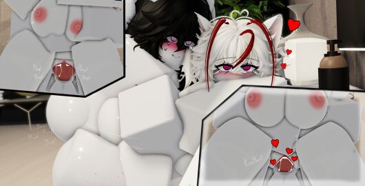 1futa 1girls 3d ahe_gao bathroom black_hair breasts cumming cumming_inside female futa_on_female futanari groping groping_breasts groping_from_behind heart hecahhte intersex knot knotting leaking_cum leaning_forward original_character roblox robloxian sex sex_from_behind tagme thrusting tundra_(hecahhte) viewed_from_below white_hair white_skin