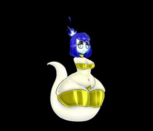 1girls animated big_breasts blue_hair breasts bunnysuit dipsheet female ghost ghost_girl huge_thighs latex thighs