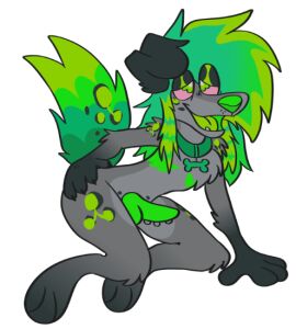 anthro ass bedroom_eyes canid canine canis collar dalmatian domestic_dog genital_piercing genitals hand_on_ass hand_on_butt kneeling knot leaning leaning_forward male mammal narrowed_eyes open_mouth penis penis_piercing piercing raised_tail sativa_(wickedwhiskerz) seductive solo tail trans_man transmasc wickedwhiskerz