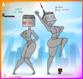 9/11 agonywelds angelsagony anthro ass breasts building buildings controversial controversy deki female male never_forget offensive sketch smaller_male taller_female tenna_(angelsagony) thick_ass thick_thighs thighs twin_towers wide_hips worldtradesisters