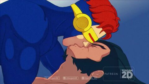 animated bog_pecs bouncing_breasts bouncing_pecs cyclops_(x-men) gay jiggle jiggle_physics jiggling kissing logan_(x-men) male male_only marvel marvel_comics muscular muscular_male no_sound red_hair sloppy_kiss tagme tosgan2d video wolverine_(x-men) x-men yaoi