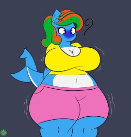 big_breasts breasts cleavage female furry huge_breasts imminent_blueberry_inflation inflation tagme thick_thighs wide_hips zerofox354