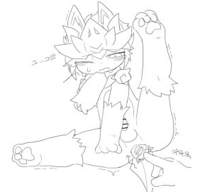 2boys 2d_(artwork) aellaellae5 ahe_gao animal_ears animal_genitalia animal_penis anonymous_male ass ass_penetration baby_gao_(the_battle_cats) balls blush cock cute dark_catseye_(the_battle_cats) dick enema femboy fur furry furry_male furry_only japanese_text male male_only masturbation mouth_open no_color one_eye_closed paws penetration penis spread_legs sweatdrop tagme the_battle_cats uberfest_(the_battle_cats) white_background