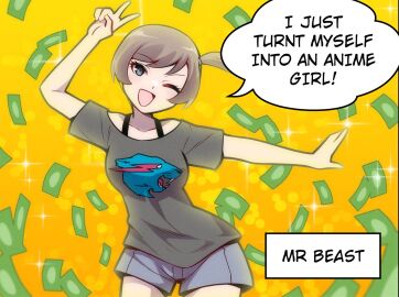 ! 1girls 2020s 2024 2d 2d_(artwork) 2d_artwork 5_fingers anime_style background belly big_hips breasts brown_hair caucasian caucasian_female clothed clothed_female clothes clothing color colored cropped cropped_legs dialogue digital_drawing_(artwork) eyelashes eyes eyes_half_open eyes_open fanart female female_focus female_human female_only fingers first_person_view genderswap genderswap_(mtf) grey_eyes hair half-closed_eyes hips human human_female human_only humanoid light-skinned_female light_body light_skin looking_at_viewer mammal mammal_humanoid merryweather money mouth mrbeast name_drop open_mouth open_smile peace_sign point_of_view pointy_chin ponytail pose posing posing_for_the_viewer pov pov_eye_contact rule_63 shiny shiny_clothes shiny_hair shiny_skin shorts simple_background slim slim_female smile smiling smiling_at_viewer solo solo_focus sparkle sparkles speech speech_bubble talking talking_to_viewer text text_box text_bubble thighs wink winking_at_viewer yellow_background youtube youtuber youtuber_girl