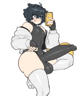 1boy 1femboy ass balls balls_outline balls_under_clothes big_ass big_balls big_bulge big_butt big_penis big_testicles big_thighs black_hair black_topwear blush blushing_male bulge color cute cute_expression cute_eyes cute_face cute_male digital_art digital_drawing digital_drawing_(artwork) digital_media digital_media_(artwork) exposed_shoulders feet femboy femboy_focus femboy_only grey_eyes hoodie huge_balls huge_bulge huge_cock huge_testicles hung_trap impossible_bodysuit impossible_clothes impossible_clothing impossible_fit impossible_leotard jacket jacket_off_shoulders jacket_open light-skinned_male light_skin male massive_penis mctamagomaki oc off_shoulder original_character pale-skinned_male pale_skin penis penis_to_the_knees penis_under_clothes phone pose posing posing_for_picture posing_for_the_viewer redmagic redmagic_9_pro selfie short_hair shoulders small_but_hung solo solo_femboy solo_focus solo_male testicles thick thick_ass thick_hips thick_legs thick_penis thick_thighs thigh_highs thigh_squish thighhighs thighs tongue tongue_out twink white_background white_jacket white_skin white_thighhighs wide_hips