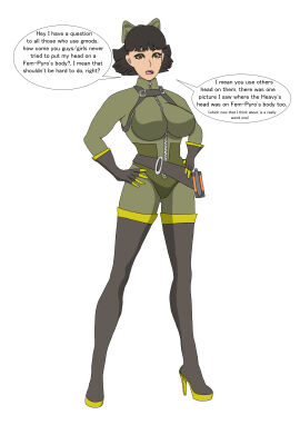 aged_up asking_a_question belt black_hair bodysuit boots breasts female fempyro gloves hands_on_hips head_swap high_heel_boots high_heels lipstick makeup olivia_mann ribbon short_hair solo team_fortress_2 thigh_boots thighhighs twilight_jester yellow_eyes zipper