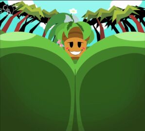 1girls accessory animated animated_gif blaster_master blush breast_smother breast_smothering breasts breasts_bigger_than_head cheesyboy888 cleavage drool drooling female female_focus female_only flower flower_in_hair green_body green_skin huge_breasts hyper hyper_breasts kanna_(blaster_master) large_breasts leaf leaf_hair lineless lineless_art looping_animation massive_breasts object_head palm_tree plant plant_girl pov waist_not_visible