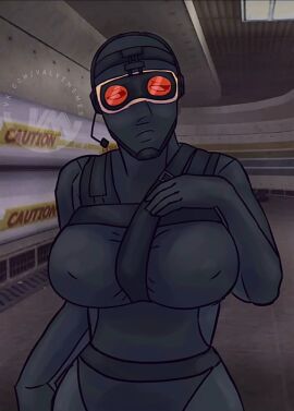 1girls 2d artist_request big_breasts black_ops_(half-life) black_ops_assassin breasts female female_only half-life half-life_(series) human human_female human_only latex_suit solo tagme