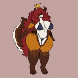 1:1 2025 ahoge animated anthro belly big_belly big_breasts bikini bikini_top biped breasts breath canid canine clothed clothing crown curvy_figure digital_drawing_(artwork) digital_media_(artwork) fat_rolls female fox fur hair headgear huge_belly long_hair loop mammal maple_(mexifurfoof) mexifurfoof morbidly_obese morbidly_obese_anthro morbidly_obese_female navel nipples nude obese obese_anthro obese_female overweight overweight_anthro overweight_female panting rapid_weight_gain red_hair short_playtime simple_background smile solo swimwear tail thick_thighs tongue tongue_out two-piece_swimsuit voluptuous weight_gain wide_hips