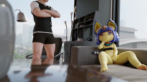 3d_(artwork) 3d_animation all_fours animal_crossing animal_ears animal_humanoid animated ankha_(animal_crossing) anthro anthro_penetrated apartment areola being_watched big_ears big_penis black_hair blender_cycles blinking blue_hair bodily_fluids breasts caught_in_the_act caught_masturbating chair cloogjammbo clothed clothing cowgirl_position cum cum_in_vagina cum_inside digital_media_(artwork) doggy_style domestic_cat duo ears_up erection eyelashes felid felid_humanoid feline feline_humanoid felis female female_penetrated fingers from_behind_position from_front_position fur furniture genital_fluids genitals gold_(metal) gold_jewelry hair hand_on_chest hand_on_hip hand_on_leg headgear headwear hi_res holding_partner human human_on_anthro human_penetrating human_penetrating_anthro humanoid humanoid_genitalia inside interspecies jewelry lamp light_body light_skin living_room long_playtime looking_at_another looking_pleasured male male/female male_penetrating male_penetrating_anthro male_penetrating_female mammal mammal_humanoid masturbation multiple_scenes navel necklace necklace_only nintendo nipples no_sound nude nude_anthro nude_female nude_male on_bottom on_top open_mouth orange_areola penetration penile penile_penetration penis penis_in_vagina piercing reverse_cowgirl_position sex sitting size_difference sky small_breasts smaller_female smaller_penetrated smile sofa sofa_sex spreading standing standing_sex stomach_bulge tagme tail thick_thighs vaginal_fluids vaginal_penetration video vulva wide_hips window yellow_body yellow_fur zy0n7_(modeler)