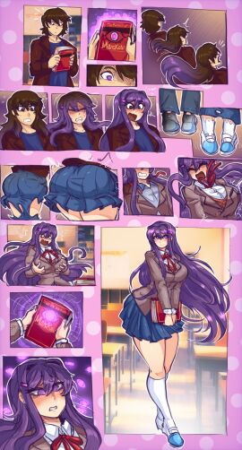 2024 character_tf ddlc doki_doki_literature_club female gender_transformation genderswap genderswap_(mtf) identity_death mtf_transformation purple_eyes purple_hair squirmsdworms transformation transformation_sequence yuri_(doki_doki_literature_club)