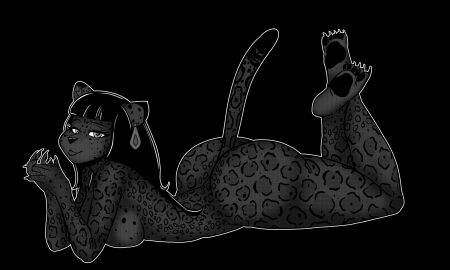 2025 5:3 absurd_res alternate_species anthro ass big_ass big_breasts big_butt black_hair breasts callmewritefag chel chel_(the_road_to_el_dorado) digital_drawing_(artwork) digital_media_(artwork) dreamworks ear_piercing felid female fur hair hi_res huge_ass huge_butt jaguar long_hair looking_at_viewer lying mammal markings mature_anthro mature_female monochrome nude on_front pantherine piercing screentone simple_background sketch smile solo spots tail the_road_to_el_dorado
